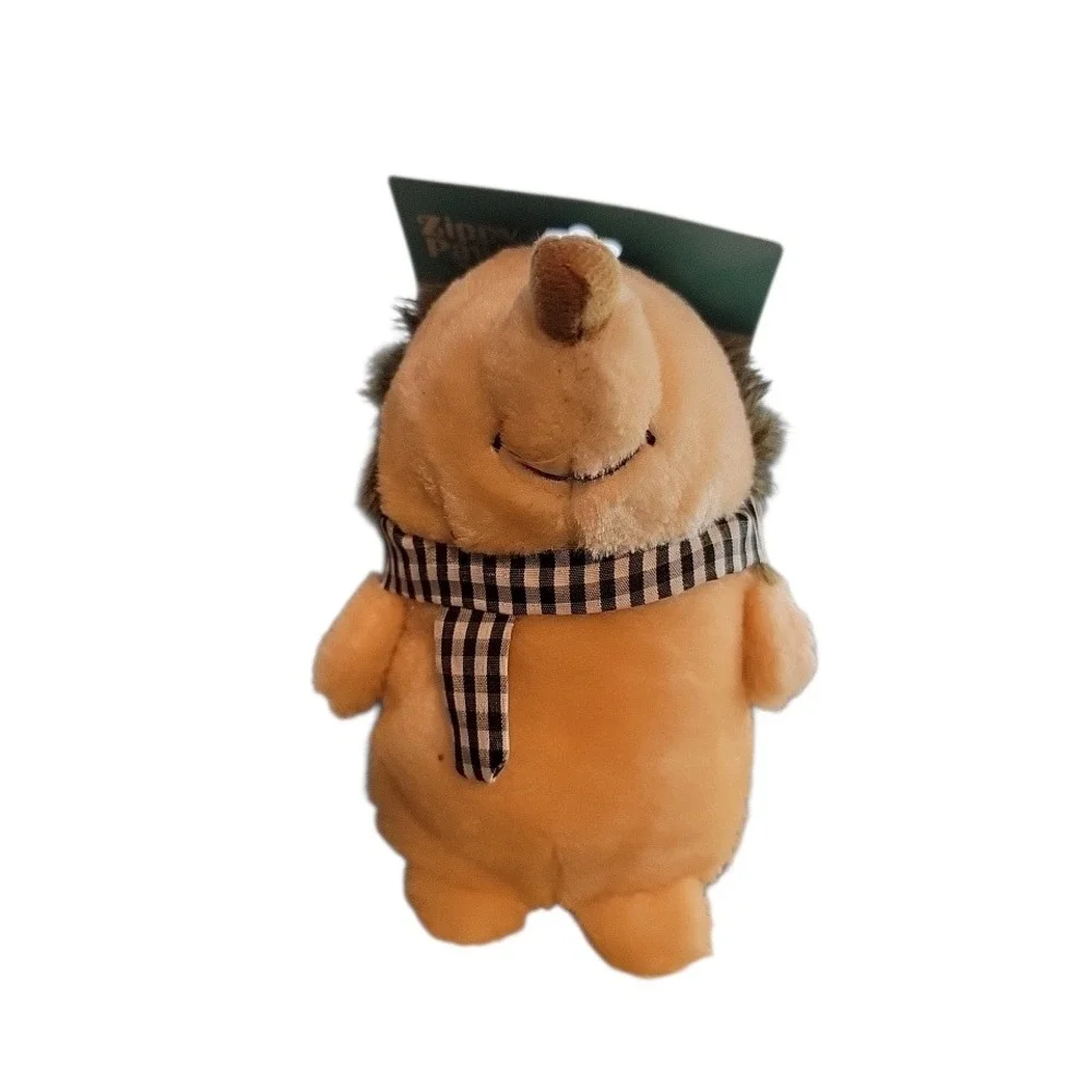 Zippy Paws Hetty the Hedgehog Plush Dog Toy Black‎ White Scarf 20cm x 15cm